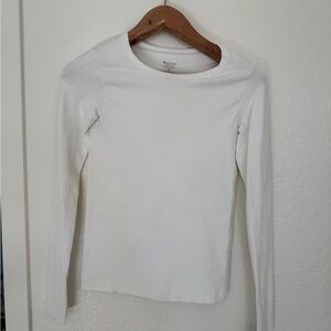 Athleta White Ribbed Women's Top